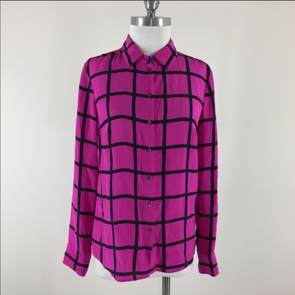 J. Crew pink and black stripe top - Picture 2 of 6